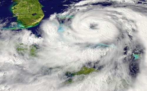 Satellite imagery of hurricane